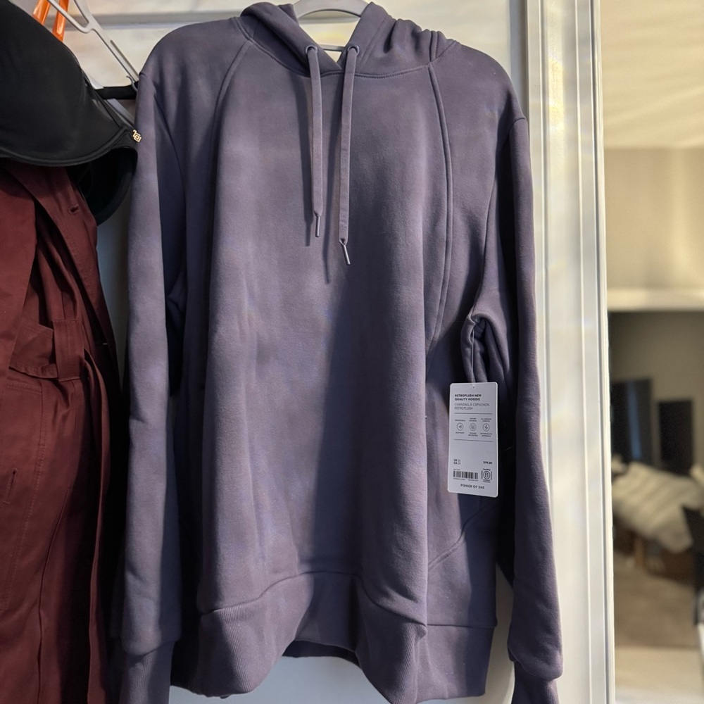 NWT Athleta Hoodie Women’s 2X Plus Nightfall Purple Retroplush Revive Sweatshirt